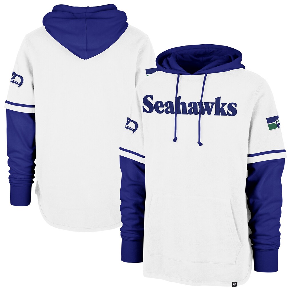  Seattle Seahawks '47 Throwback Shortstop Pullover Hoodie - White
